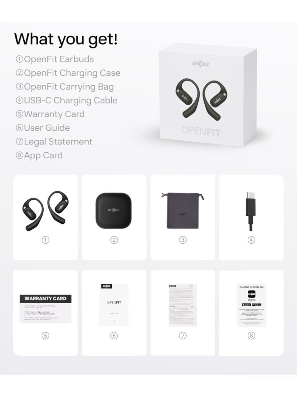 *NEW* SHOKZ OpenFit-Open-Ear Wireless Bluetooth 5.2 Headphones with Mic T910 - Picture 7 of 12
